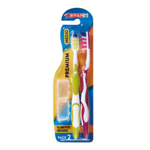 CEPILLO DENTAL PREMIUM MEDIO SPAR PACK 2 UND.