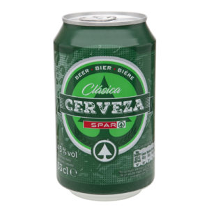 CERVEZA CLÁSICA CON ALCOHOL SPAR LATA 33 CL.