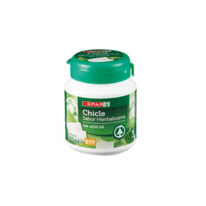 CHICLE HIERBABUENA SIN AZÚCAR SPAR BOTE 70 UND.