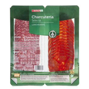 MIXTO SALCHICHÓN Y CHORIZO EXTRA SPAR FORMATO BI-PACK 180 GRS.