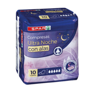 COMPRESA ULTRA NOCHE CON ALAS SPAR 10 UND.