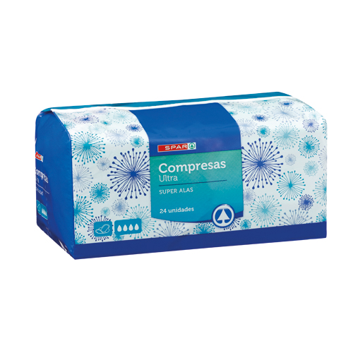 COMPRESA ULTRA CON ALAS SUPER SPAR 24 UND.