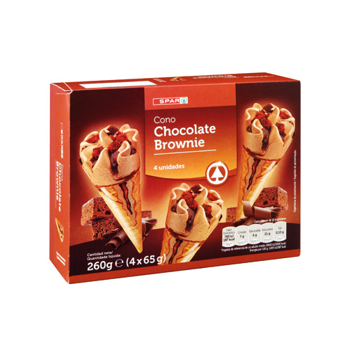 CONOS CHOCOLATE BROWNIE SPAR 4 UND. 65 GRS.