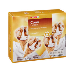 CONOS NATA Y CARAMELO SPAR 6 UND. 120 ML.