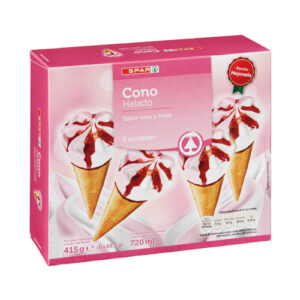 CONOS NATA Y FRESA SPAR 6 UND. 120 ML.
