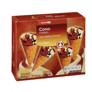 CONOS VAINILLA Y CHOCOLATE SPAR 6 UND. 120 ML.