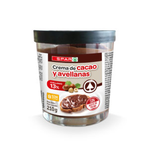 CREMA DE CACAO Y AVELLANAS SPAR (13% AVELLANAS) 210 GRS