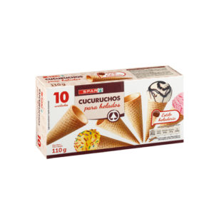CUCURUCHOS PARA HELADOS SPAR 110 GRS. 10 UND.