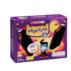 HELADOS "DRÁKOLAS" SPAR SABOR FRESA, VAINILLA Y COLA 10 UND. 54 GRS.