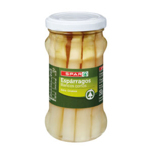 ESPÁRRAGOS BLANCOS CORTOS GRUESOS EXTRA SPAR FRASCO 212 ML.