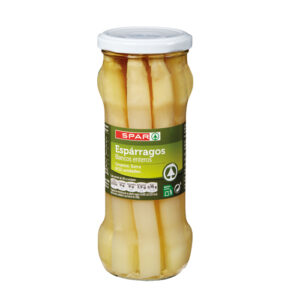 ESPÁRRAGOS BLANCOS ENTEROS GRUESOS EXTRA 6/12 SPAR FRASCO 370 GRS.