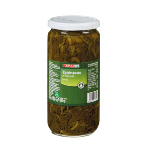 ESPINACAS AL NATURAL SPAR FRASCO 660 GRS. P.N.