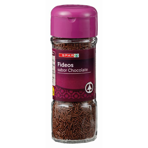 FIDEOS DE CHOCOLATE SPAR PARA DECORAR FRASCO 55 GRS.