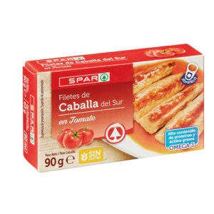 FILETES DE CABALLA DEL SUR SPAR EN TOMATE LATA 90 GRS. P.N.