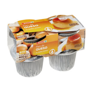 FLAN DE QUESO AL BAÑO MARÍA SPAR 100 GRS PACK-4