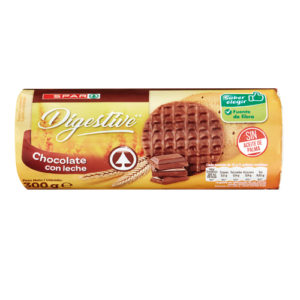 GALLETAS DIGESTIVE CHOCOLATE CON LECHE SPAR 300 GRS ENVASE FLOWPACK
