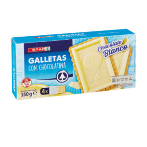 GALLETAS CON CHOCOLATINA BLANCA SPAR 150 GRS.