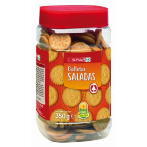 GALLETAS SALADAS REDONDAS SPAR BOTE 350 GRS.