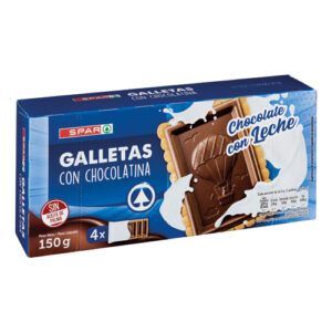GALLETAS CON CHOCOLATINA CON LECHE SPAR 150 GRS.