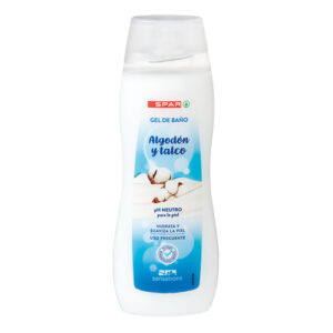 GEL DE BAÑO AROMA ALGODÓN Y TALCO SPAR SENSATIONS 750 ML.