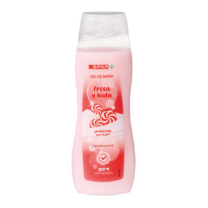 GEL DE BAÑO AROMA FRESA Y NATA SPAR SENSATIONS 750 ML.