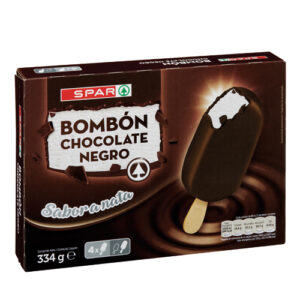 BOMBÓN HELADO CHOCOLATE NEGRO SPAR 4 UND. 334 GRS
