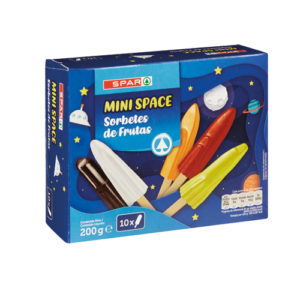 HELADOS MINI SPACE SPAR (SORBETES DE FRUTAS) 10 UND. 200 GRS.