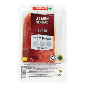 JAMÓN SERRANO AÑEJO 14 MESES SPAR 150 GRS.