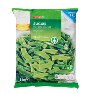 JUDÍAS VERDES PLANAS TROCEADAS SPAR 1 KG.