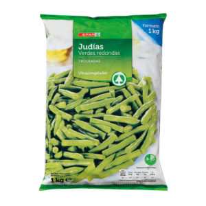 JUDÍAS VERDES REDONDAS TROCEADAS SPAR 1 KG.