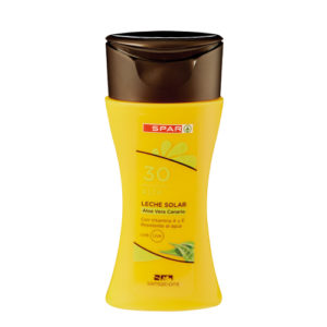 LECHE SOLAR ALOE VERA CANARIO SPAR SENSATIONS FP30 100 ML.