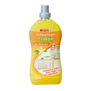 LIMPIAHOGAR BIOALCOHOL LIMON SPAR, 1,5 L.