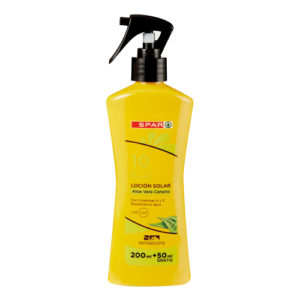 LOCIÓN SOLAR ALOE VERA CANARIO SPAR SENSATIONS FP10 250 ML.