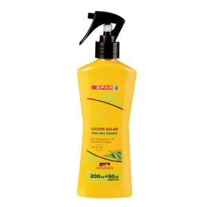 LOCIÓN SOLAR ALOE VERA CANARIO SPAR SENSATIONS FP30 250 ML.