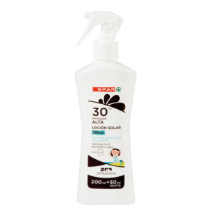 LOCIÓN SOLAR NIÑOS SPAR SENSATIONS FP30 250 ML.