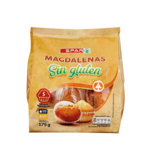 MAGDALENAS SIN GLUTEN NI LACTOSA SPAR ENVOLTORIO INDIVIDUAL 175 GRS.