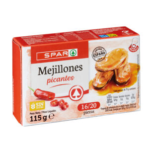 MEJILLONES PICANTES SPAR 16/20 UDS. 115 GRS. P.N.