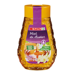 MIEL DE AZAHAR SPAR TAP&Oacute;N ANTIGOTEO 350 GRS.