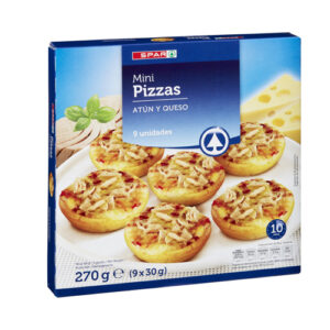 MINI PIZZAS ATÚN Y QUESO SPAR 9 UND. 270 GRS.
