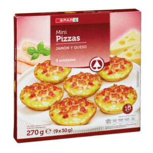MINI PIZZAS JAMÓN Y QUESO SPAR 9 UND. 270 GRS.