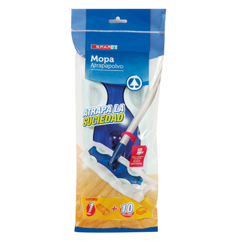 MOPA ATRAPAPOLVO SPAR  APARATO + 10 RECAMBIOS DESECHABLES