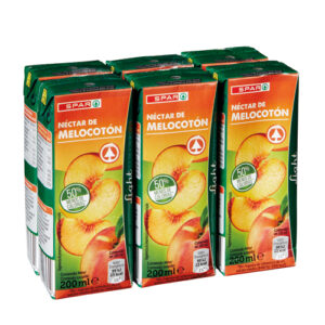 NÉCTAR DE MELOCOTÓN LIGHT CON LA MITAD DE CALORÍAS SPAR 200 ML. PACK-6