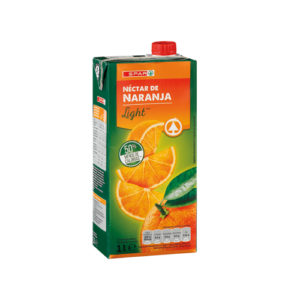 NÉCTAR DE NARANJA LIGHT CON LA MITAD DE CALORÍAS SPAR BRIK 1 L.