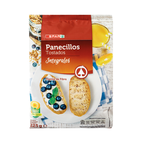 PANECILLOS TOSTADOS INTEGRALES SPAR 225 GRS.