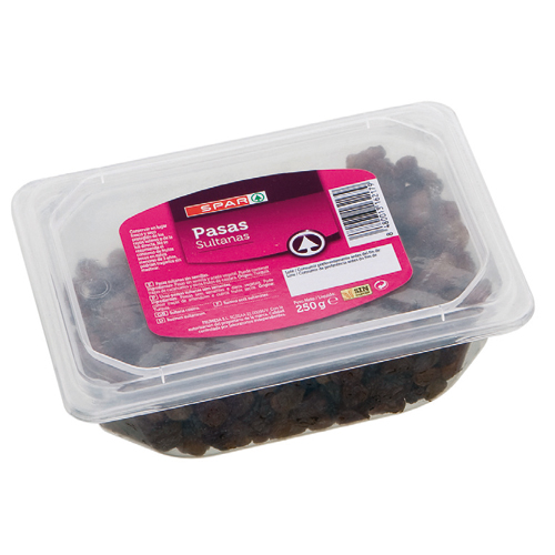 PASAS SULTANA SPAR BANDEJA PET 250 GRS.
