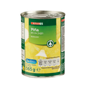 PIÑA EN SU JUGO SPAR RODAJAS LATA 565 GRS.