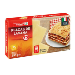 PLACAS DE LASAÑA SPAR 15 UND. 250 GRS.