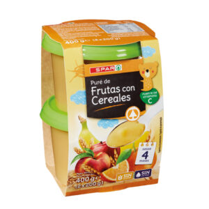 PURÉ DE FRUTAS CON CEREALES SPAR 200 GRS. 2 UND.