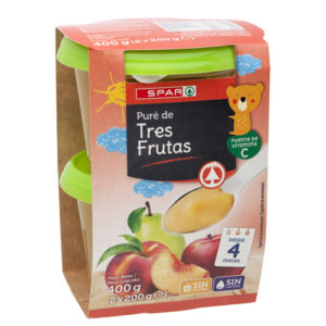 PURÉ DE 3 FRUTAS SPAR 200 GRS. 2 UNDS.