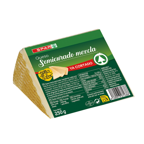 QUESO SEMICURADO MEZCLA YA CORTADO SPAR CUÑA 250 GRS.